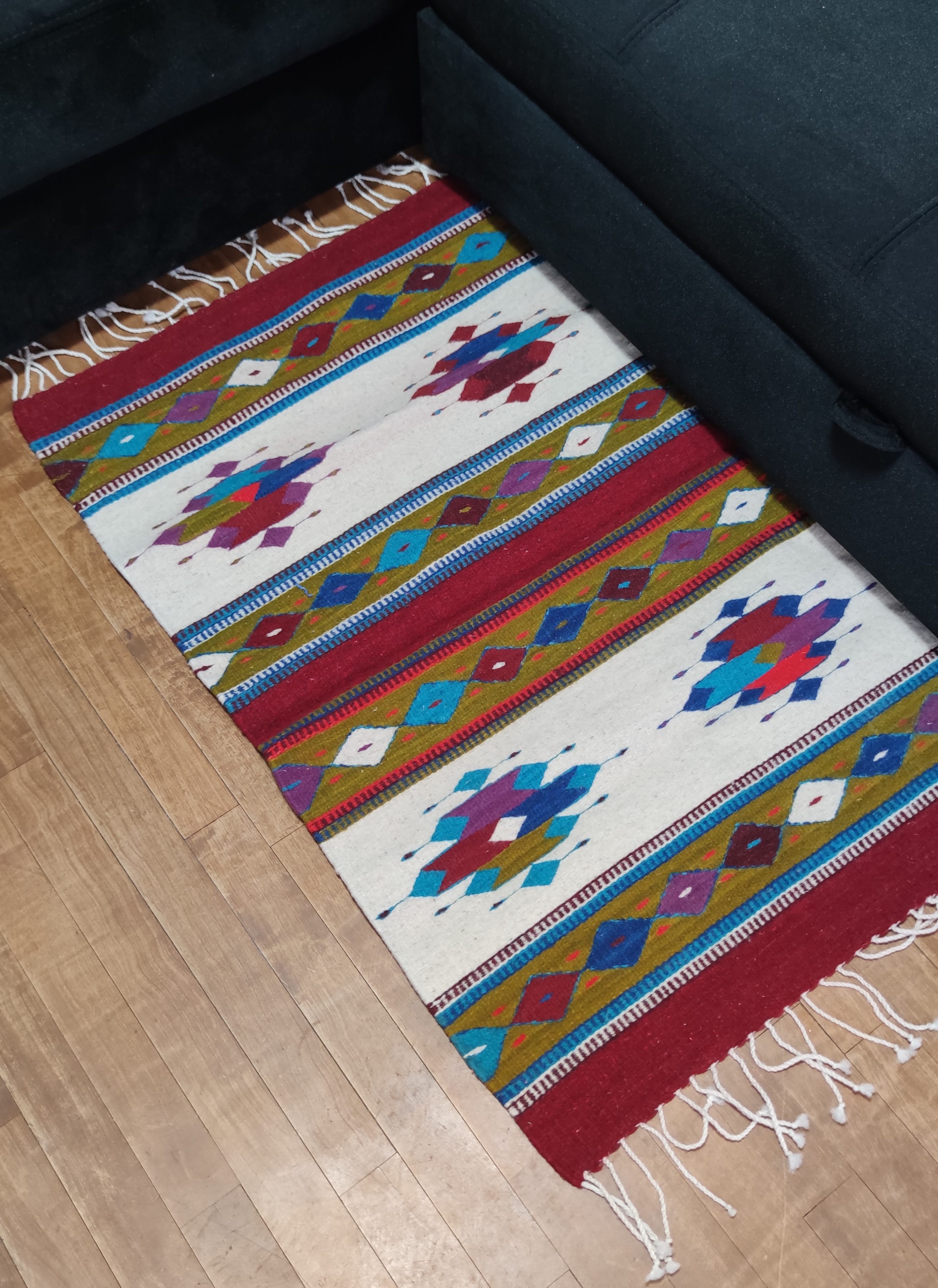 Authentic handwoven Mexican rug