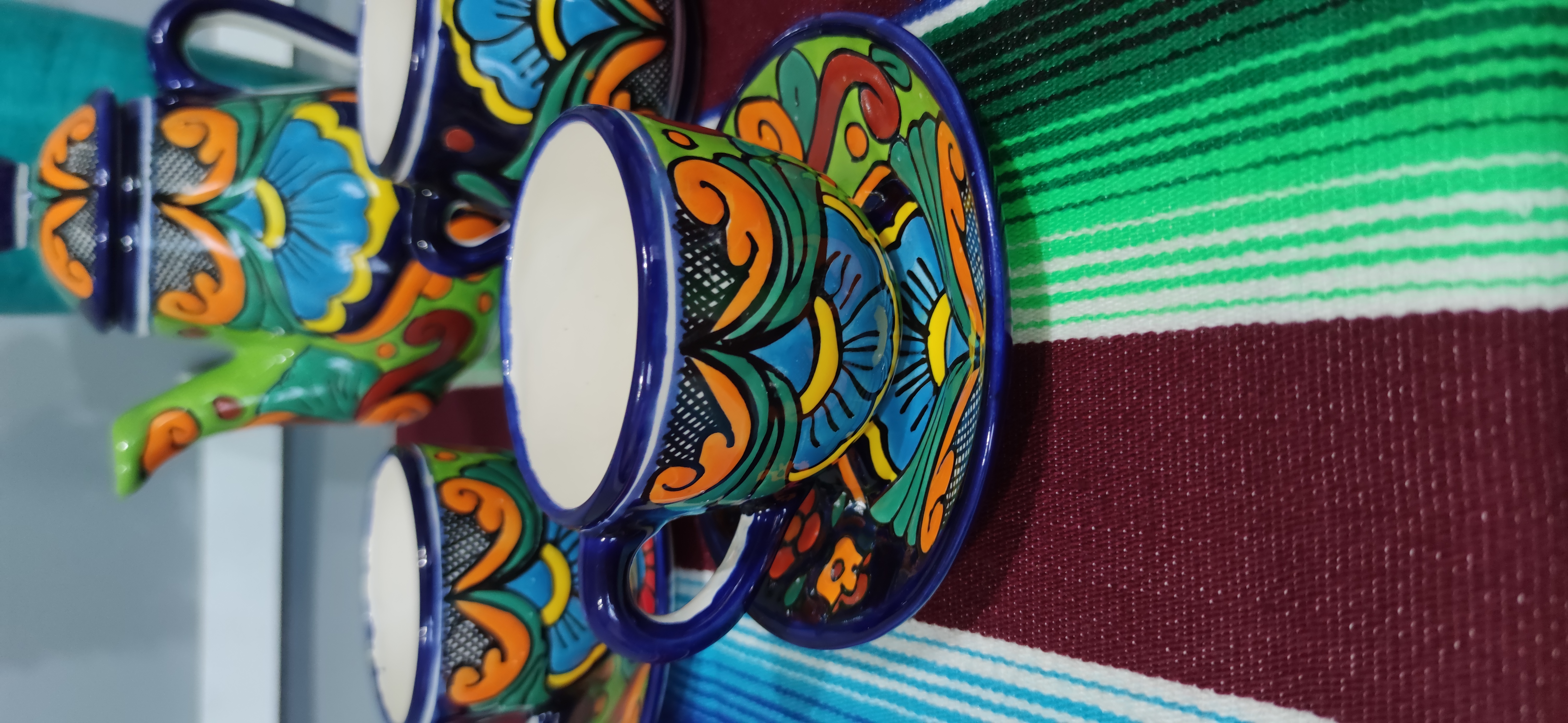 Talavera- Style Hand Painted 15 pieces Tea Set