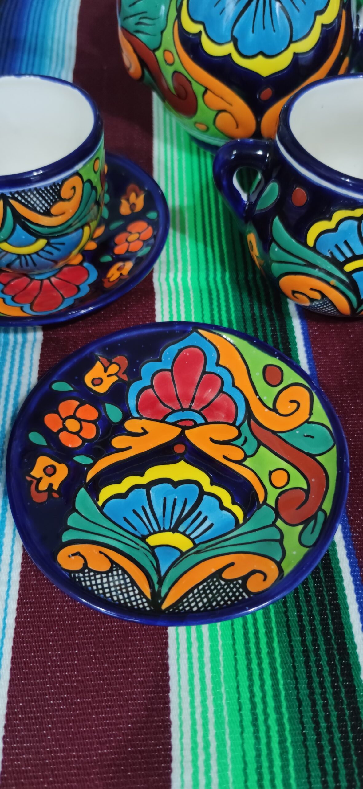 Talavera- Style Hand Painted 15 pieces Tea Set