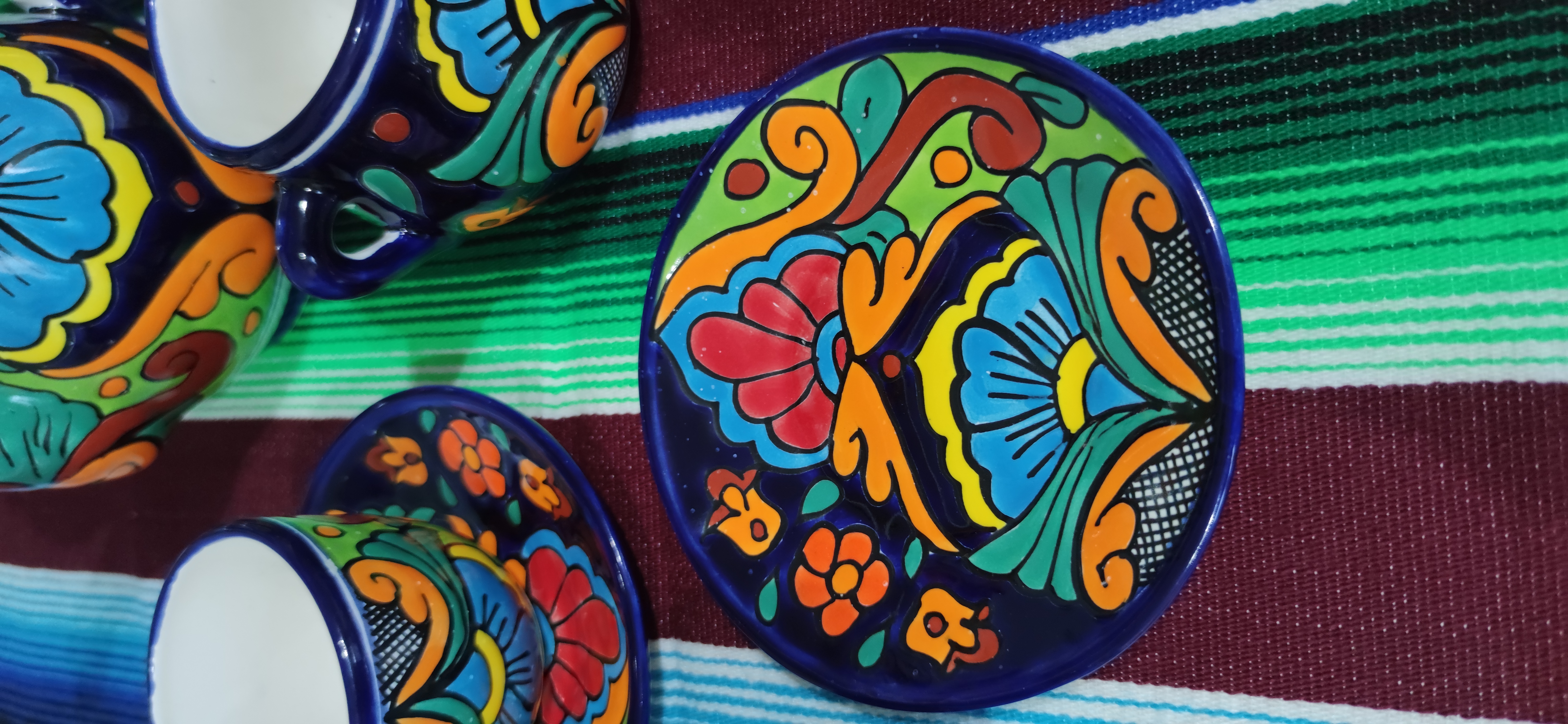 Talavera- Style Hand Painted 15 pieces Tea Set