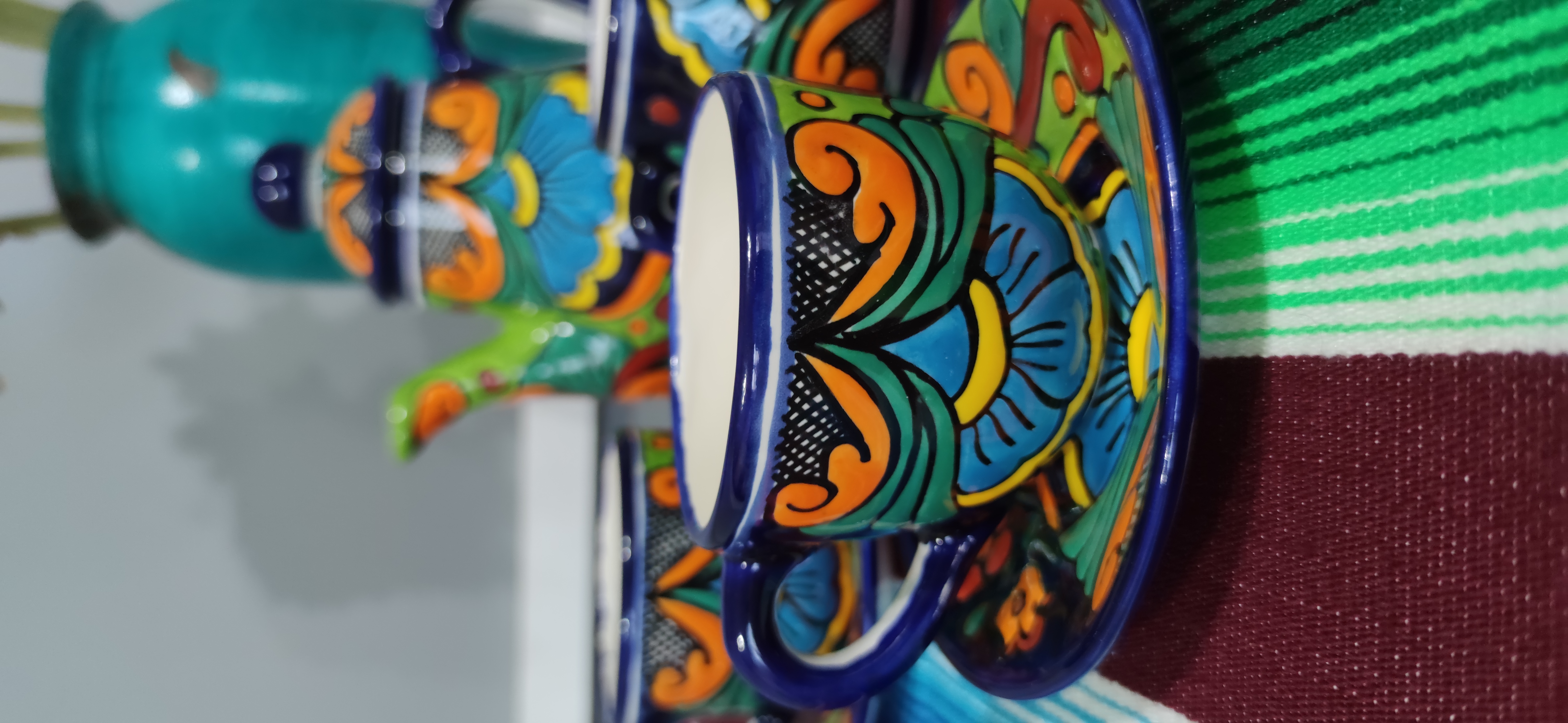 Talavera- Style Hand Painted 15 pieces Tea Set