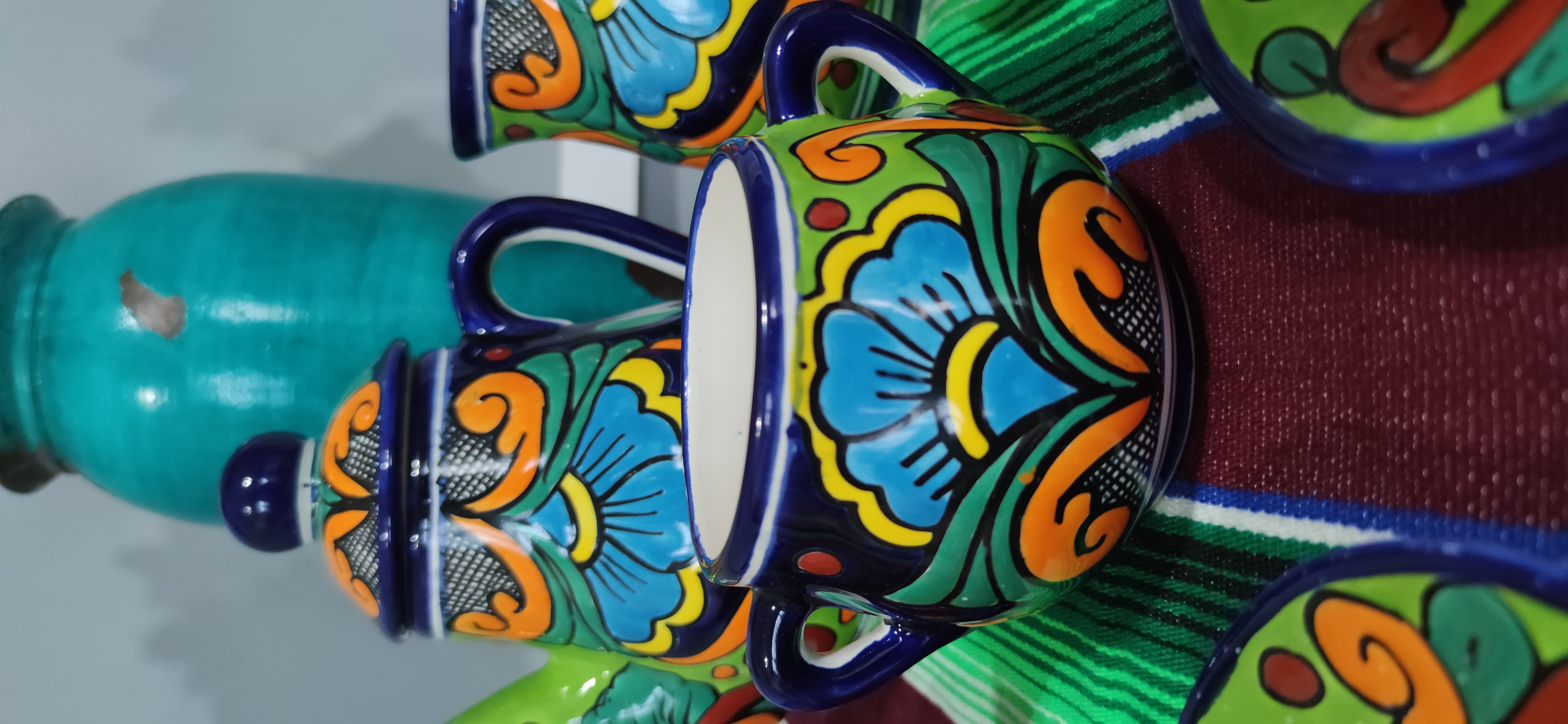 Talavera- Style Hand Painted 15 pieces Tea Set