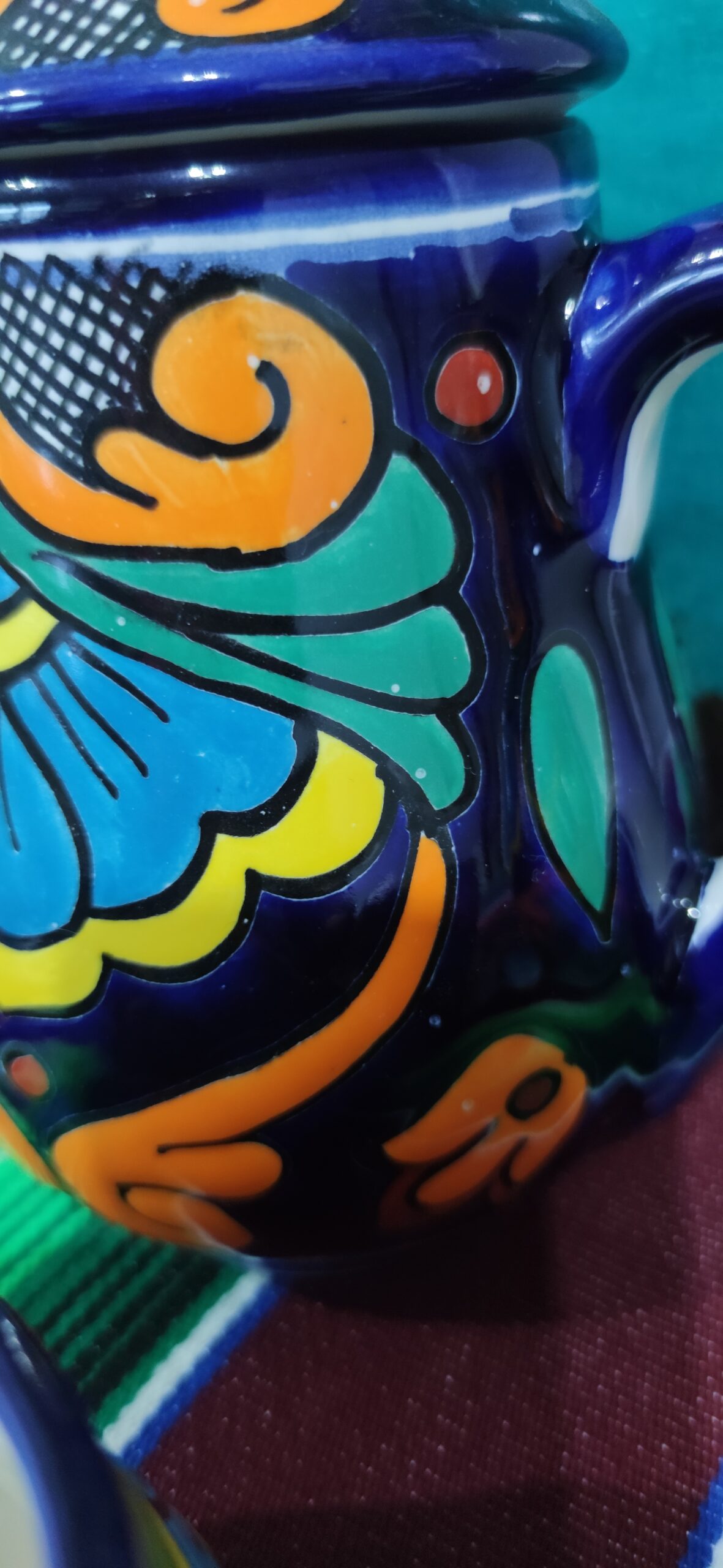 Talavera- Style Hand Painted 15 pieces Tea Set