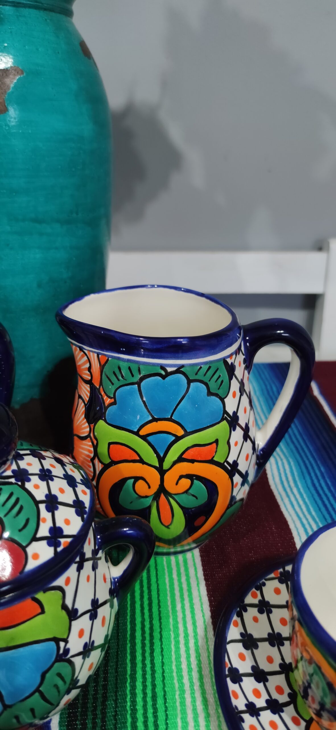 Talavera- Style Hand Painted 15 Pieces Tea Set