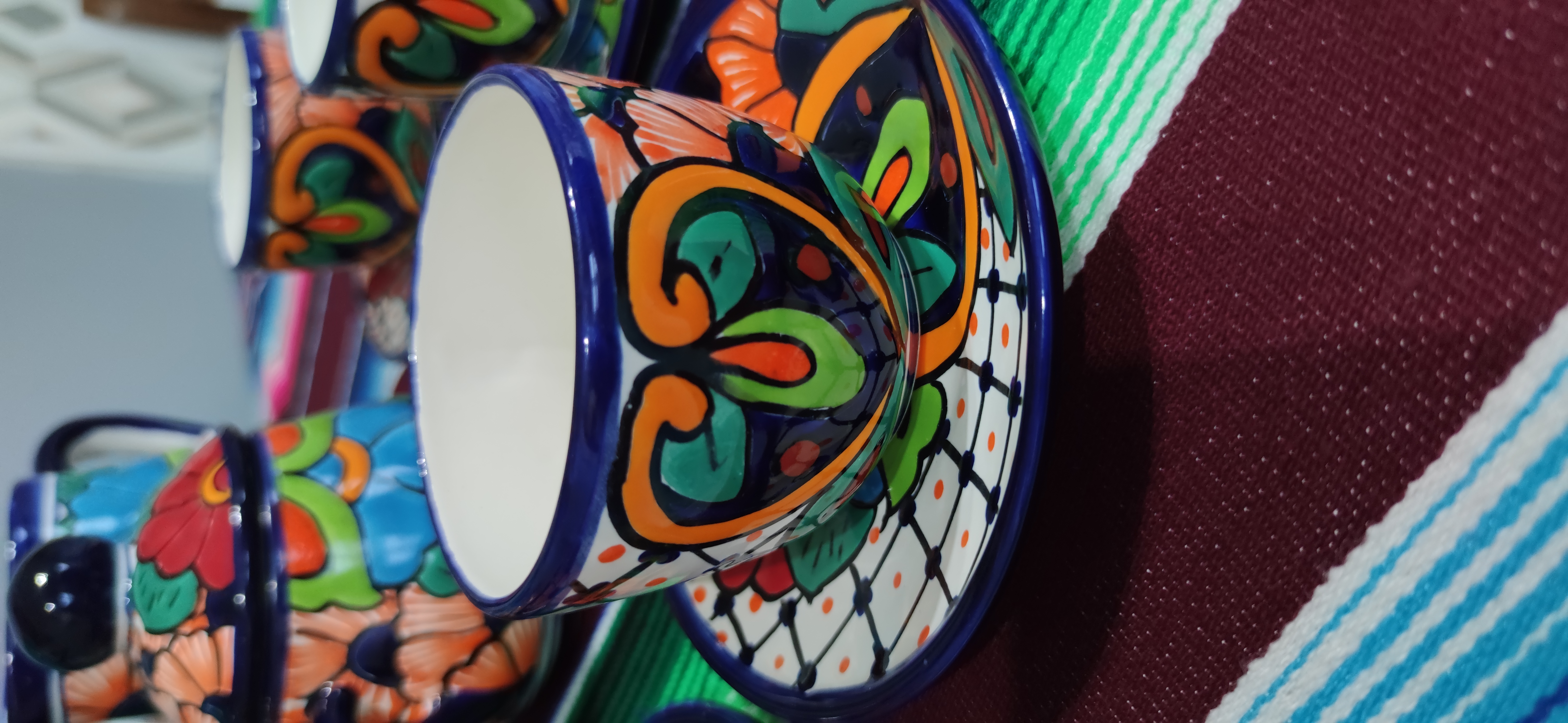 Talavera- Style Hand Painted 15 Pieces Tea Set