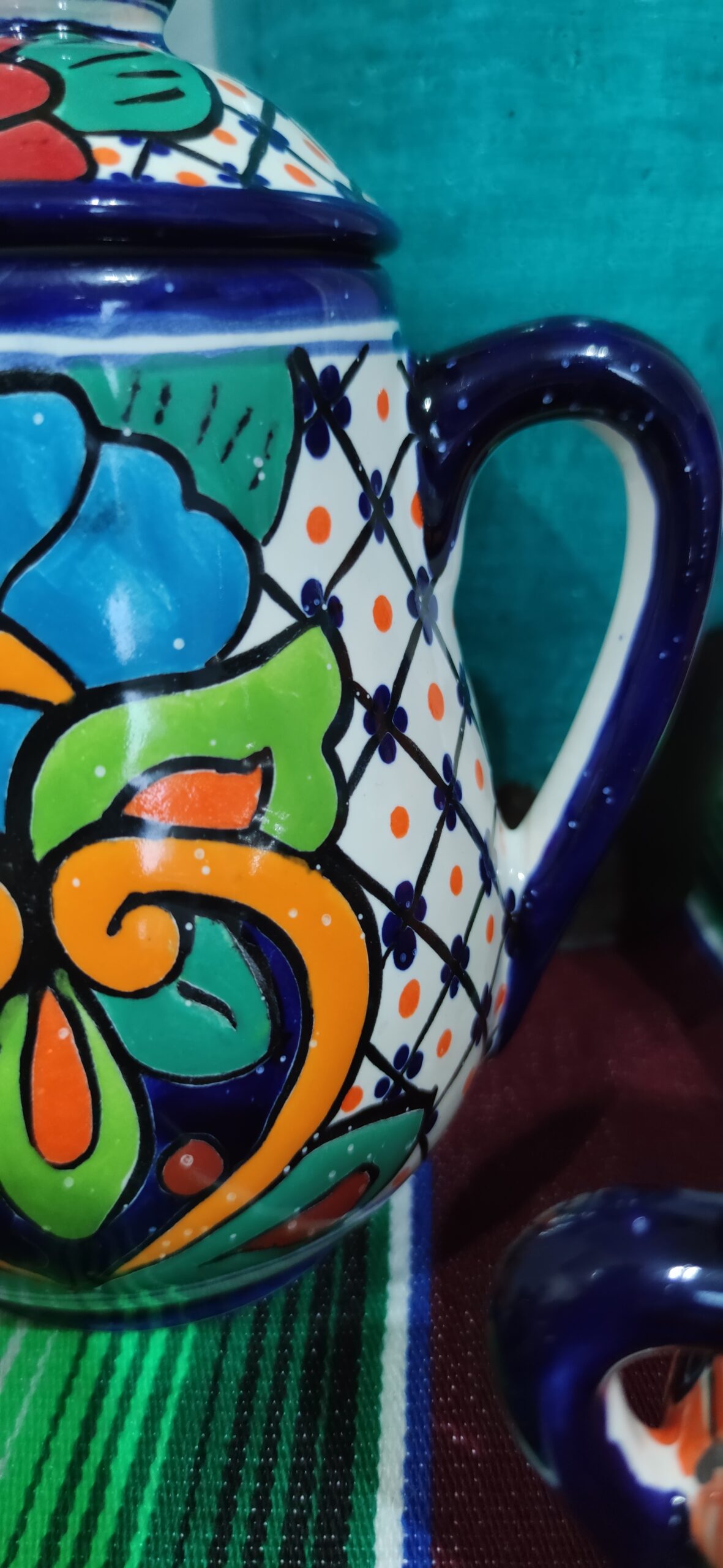 Talavera- Style Hand Painted 15 Pieces Tea Set