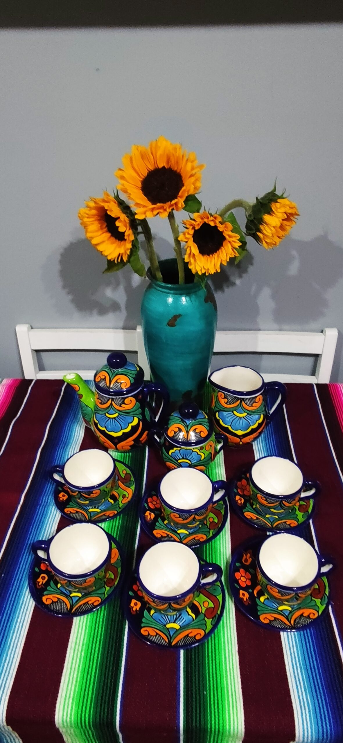 Talavera- Style Hand Painted 15 pieces Tea Set