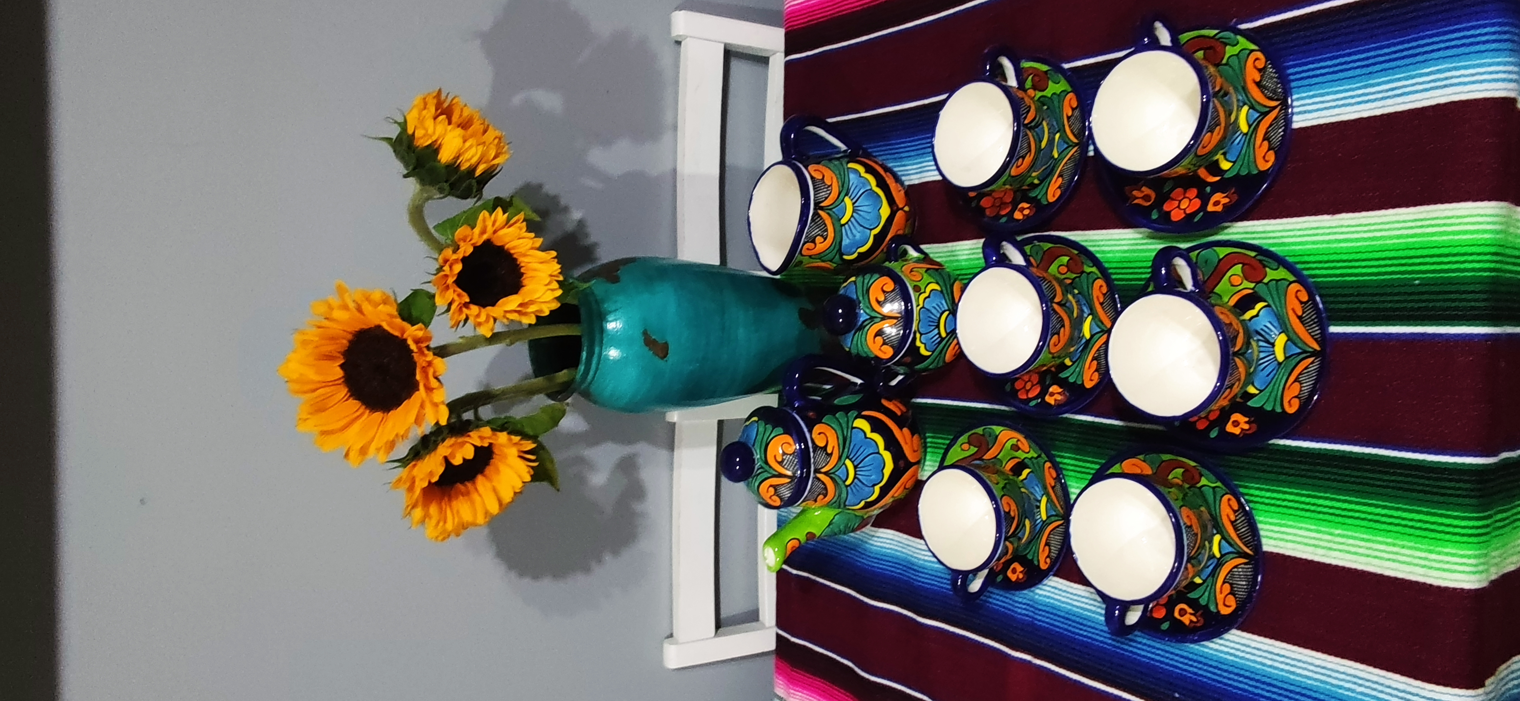 Talavera- Style Hand Painted 15 pieces Tea Set