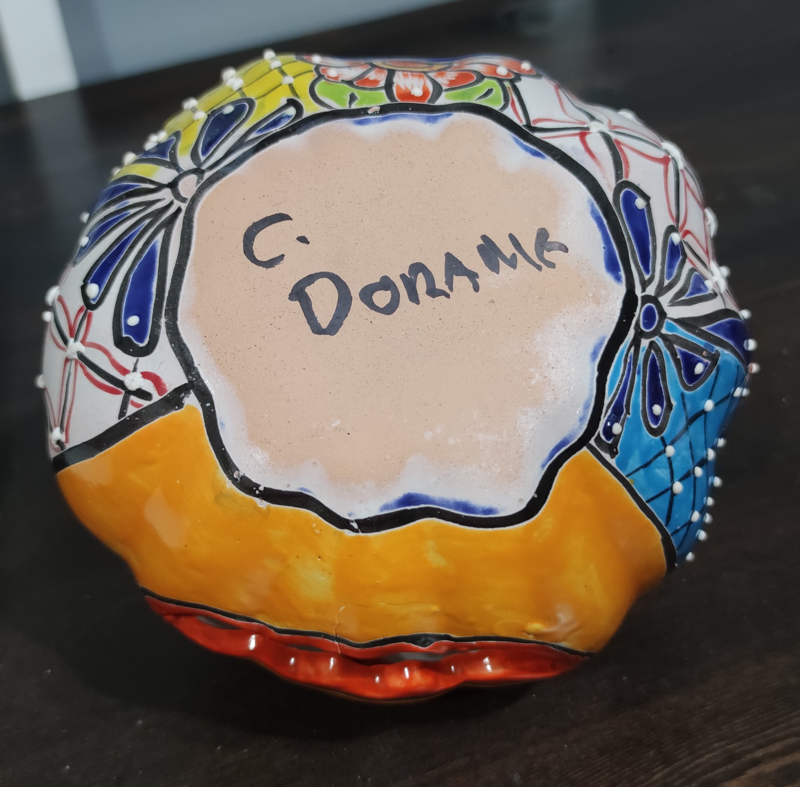 Mexican Hand-Painted Halloween Pumpkin Lantern