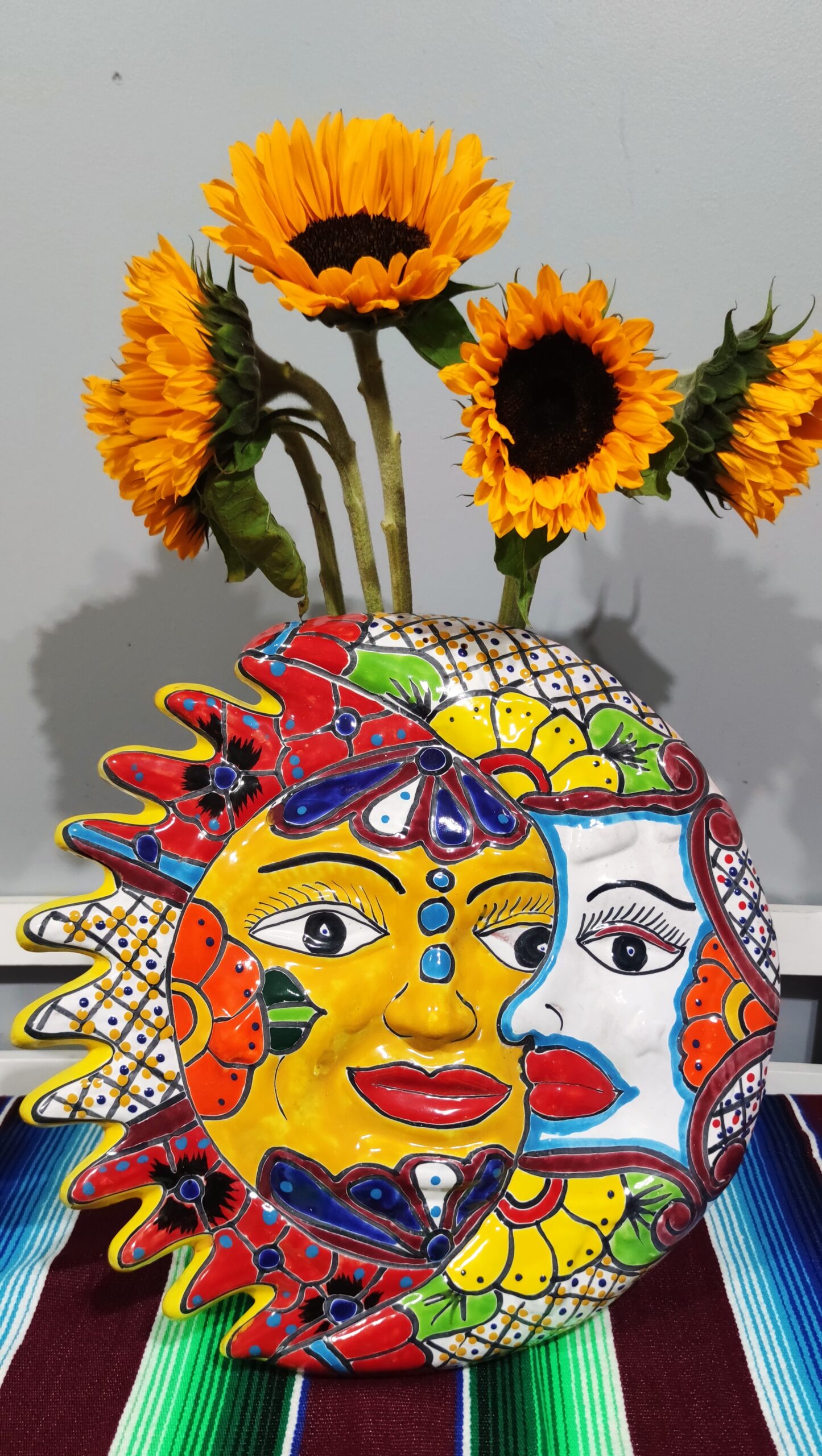 Talavera - style Sun and Moon Face